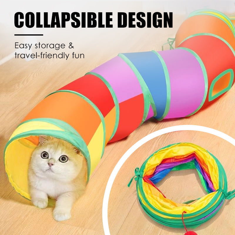 Colorful Collapsible Cat Tunnel
