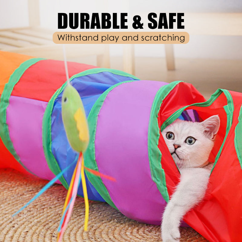 Colorful Collapsible Cat Tunnel