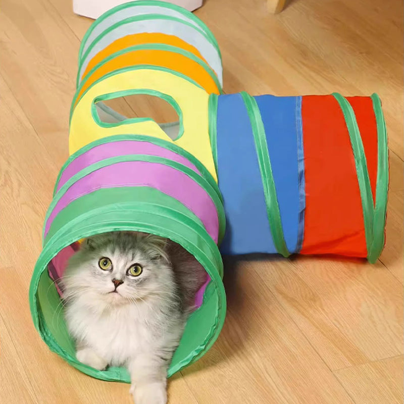 Colorful Collapsible Cat Tunnel