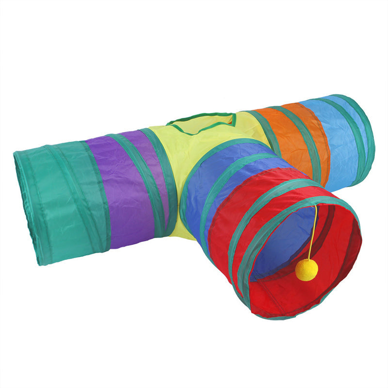 Colorful Collapsible Cat Tunnel