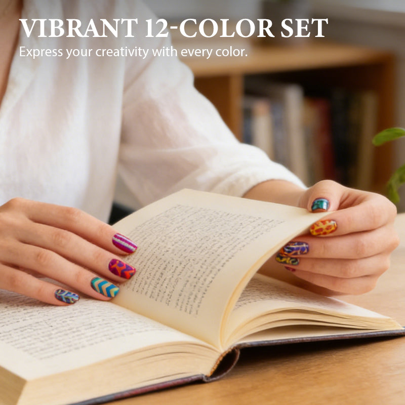 💅 12-Color Acrylic Nail Art Pens Set | Year-End Mega Upgrade Launch | Fine Tip for Detailing, DIY Design & Water-Based Formula | Professional Manicure & Craft Kit