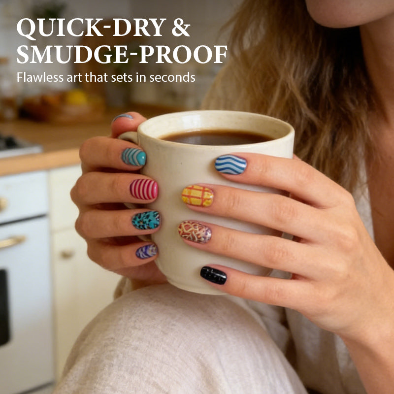 💅 12-Color Acrylic Nail Art Pens Set | Year-End Mega Upgrade Launch | Fine Tip for Detailing, DIY Design & Water-Based Formula | Professional Manicure & Craft Kit