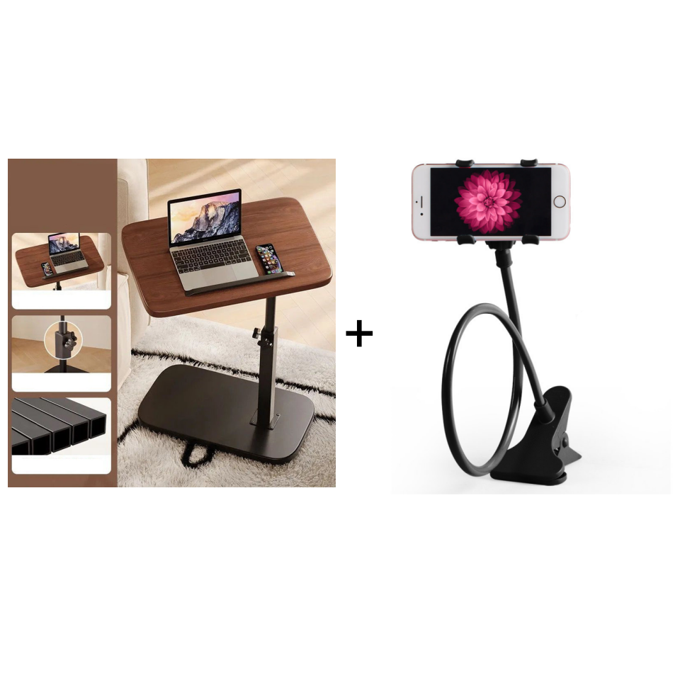 🛋️ LIMITED-TIME 50% OFF! ✨ C-Shape Side Table with Swivel Tray – Adjustable, Spacious, Sturdy 🍽️