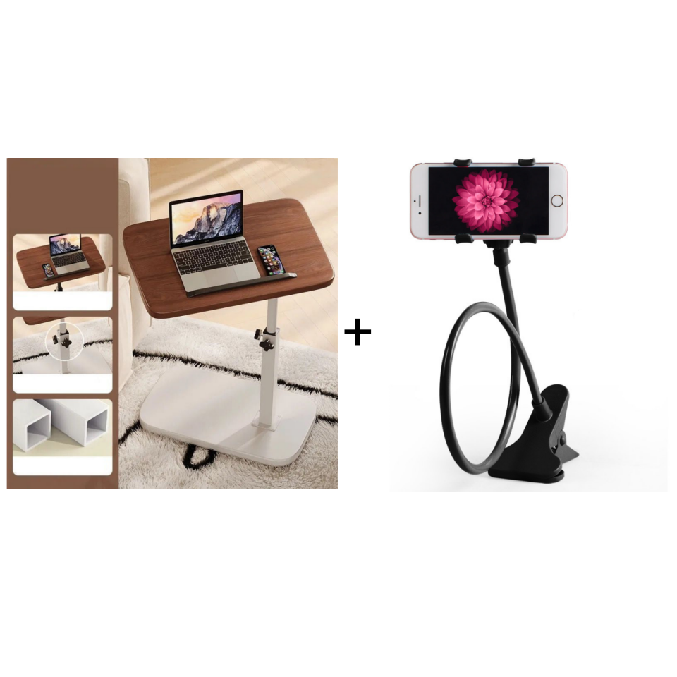 🛋️ LIMITED-TIME 50% OFF! ✨ C-Shape Side Table with Swivel Tray – Adjustable, Spacious, Sturdy 🍽️