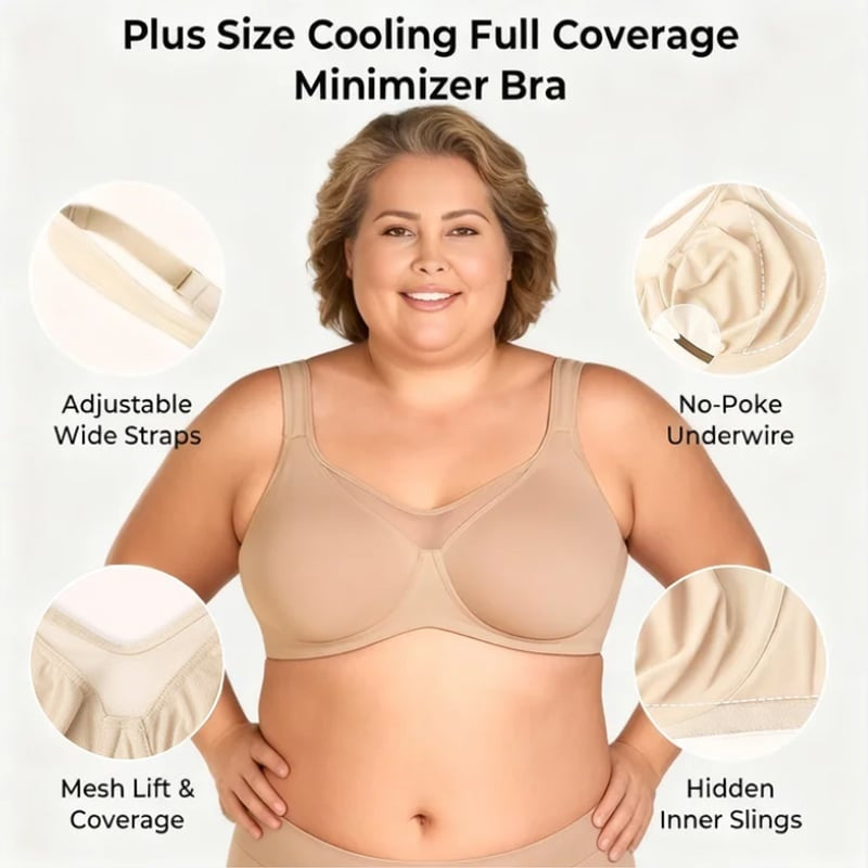🏆 Last Day Special Price £9.99! 💐Women's Elegant Sheer Full Coverage Plus Size Bra