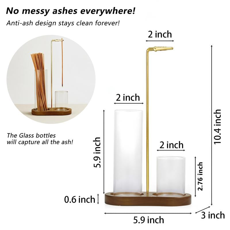 2 in 1 Incense & Candle Holder Natural Wood Base Aromatherapy Diffuser