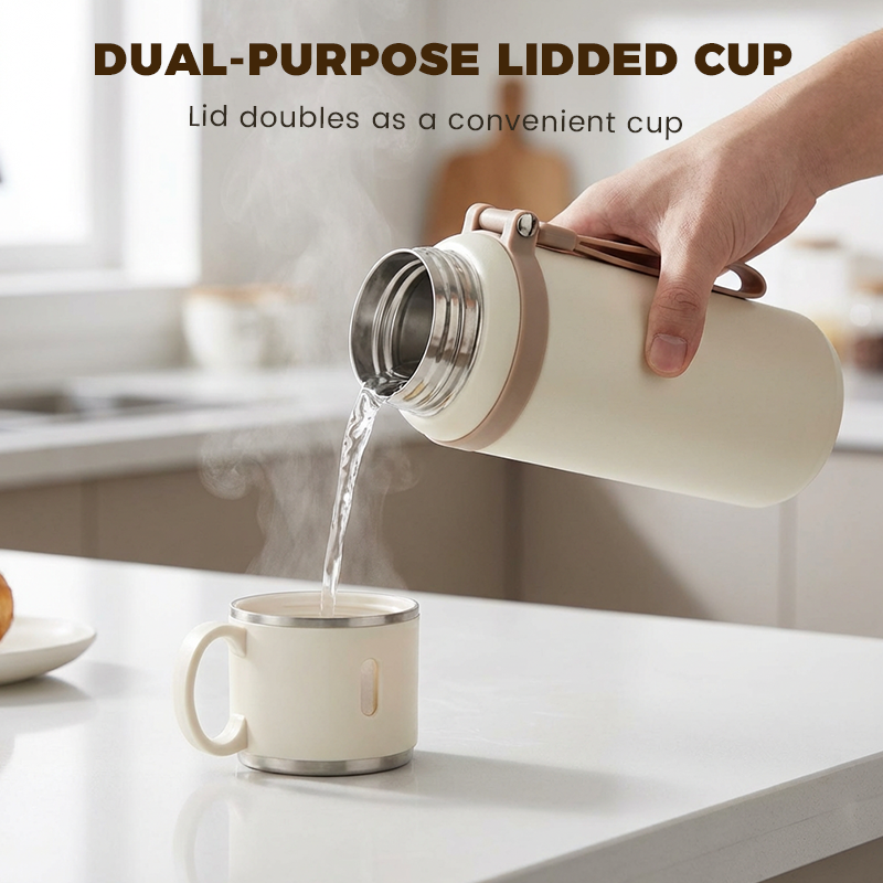 🏆Flash Sale 50% OFF⚡5K+ SOLD! 💥Stainless Steel Vacuum Insulated Bottle with Lidded Cup