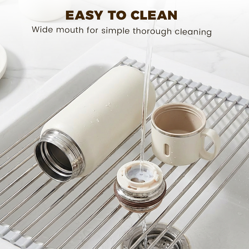 🏆Flash Sale 50% OFF⚡5K+ SOLD! 💥Stainless Steel Vacuum Insulated Bottle with Lidded Cup