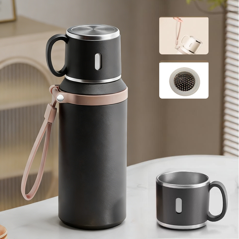 🏆Flash Sale 50% OFF⚡5K+ SOLD! 💥Stainless Steel Vacuum Insulated Bottle with Lidded Cup