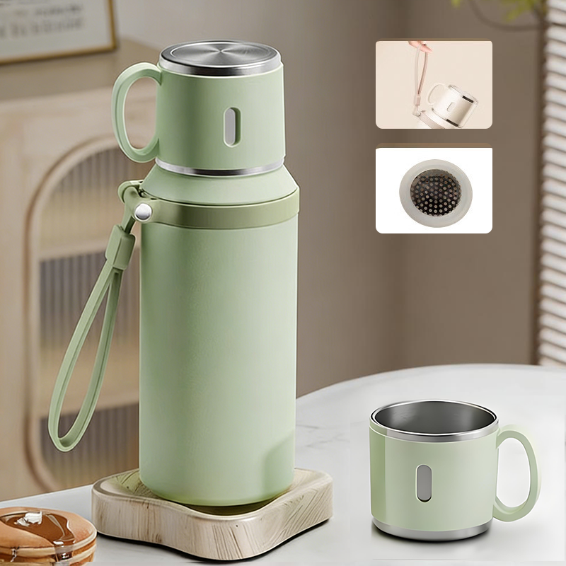 🏆Flash Sale 50% OFF⚡5K+ SOLD! 💥Stainless Steel Vacuum Insulated Bottle with Lidded Cup
