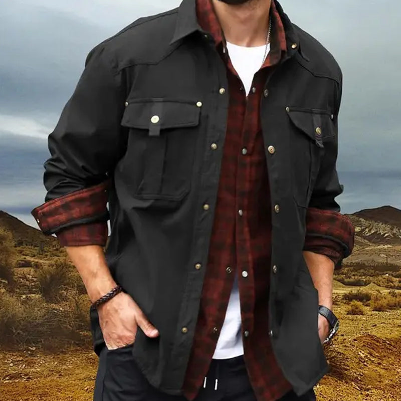 Men’s Flannel-Lined Western Snap Jacket