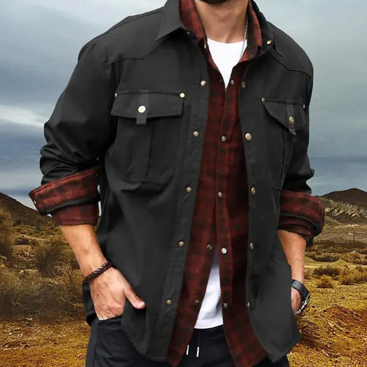 Men’s Flannel-Lined Western Snap Jacket