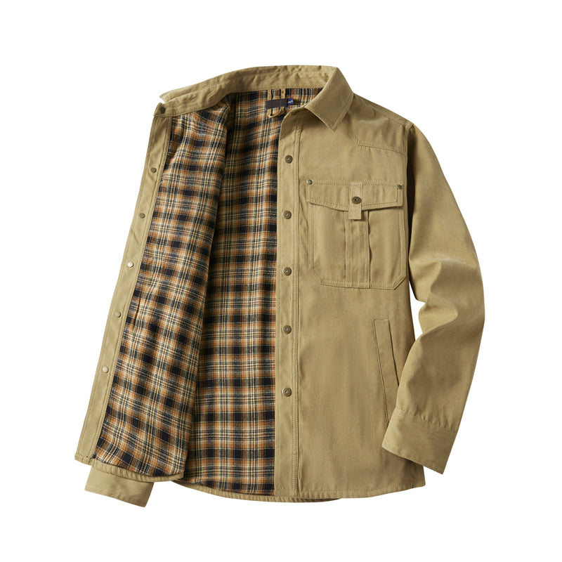 Men’s Flannel-Lined Western Snap Jacket