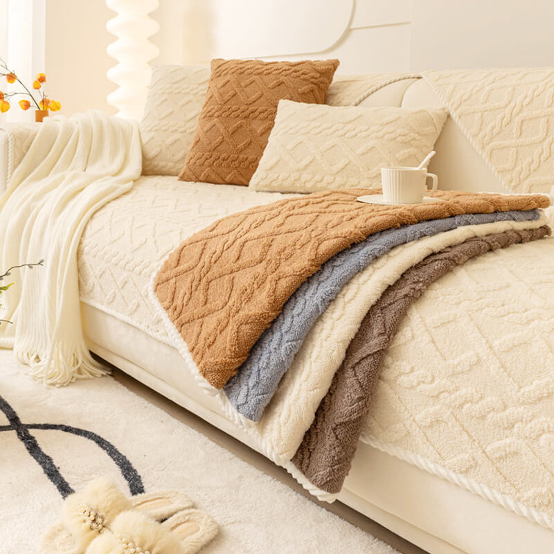 Anti Slip Fleece Sofa Cover