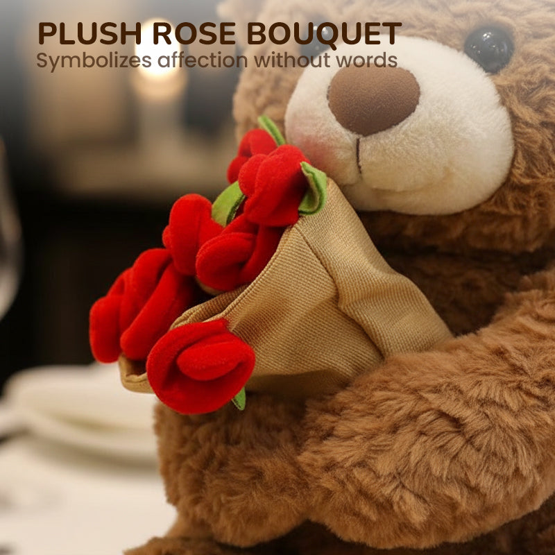 📢📢50%  OFF !! ⏰Animal Bear Gift with Rose Flower Bouquet