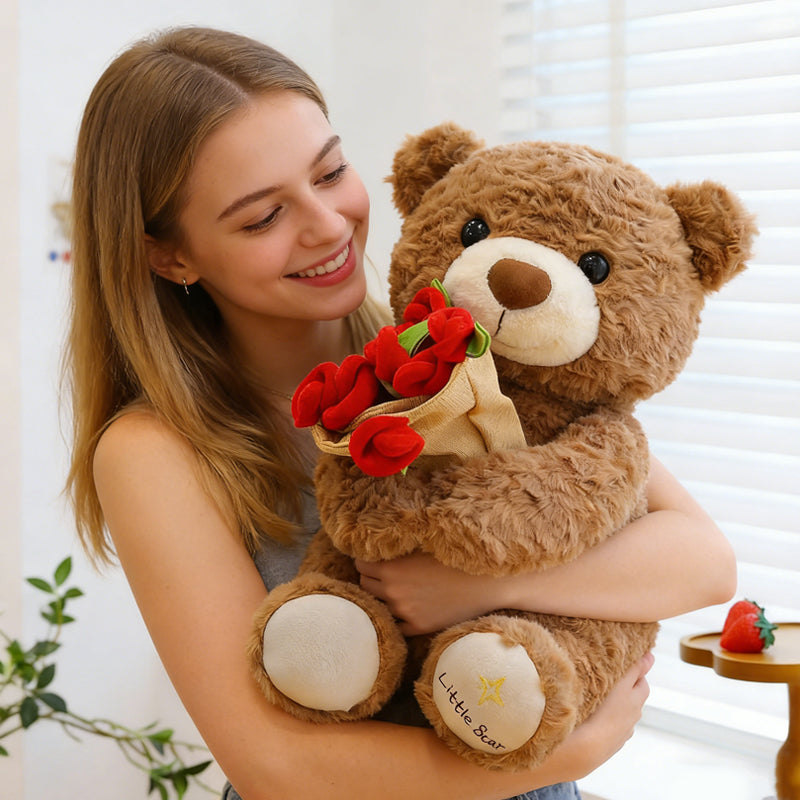 📢📢50%  OFF !! ⏰Animal Bear Gift with Rose Flower Bouquet