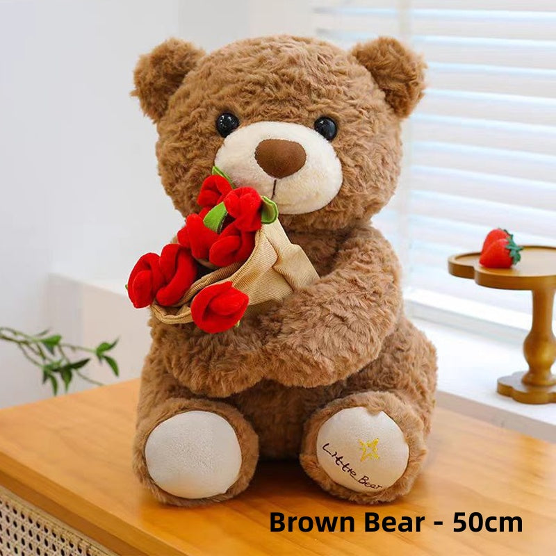 📢📢50%  OFF !! ⏰Animal Bear Gift with Rose Flower Bouquet