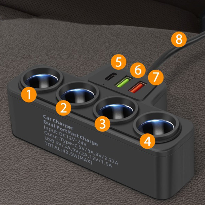 💥 50% OFF FLASH SALE! 7-in-1 Cigarette Lighter Adapter – Fast Charging + 4 USB Ports ⚡🚗 【Limited Time】