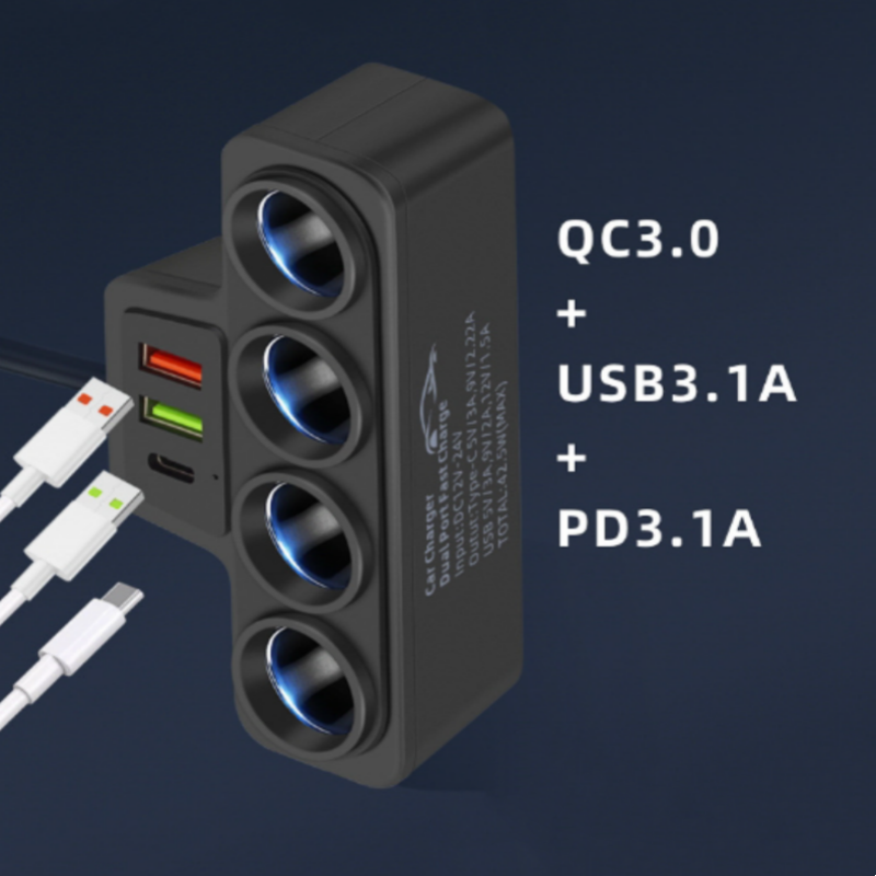 💥 50% OFF FLASH SALE! 7-in-1 Cigarette Lighter Adapter – Fast Charging + 4 USB Ports ⚡🚗 【Limited Time】