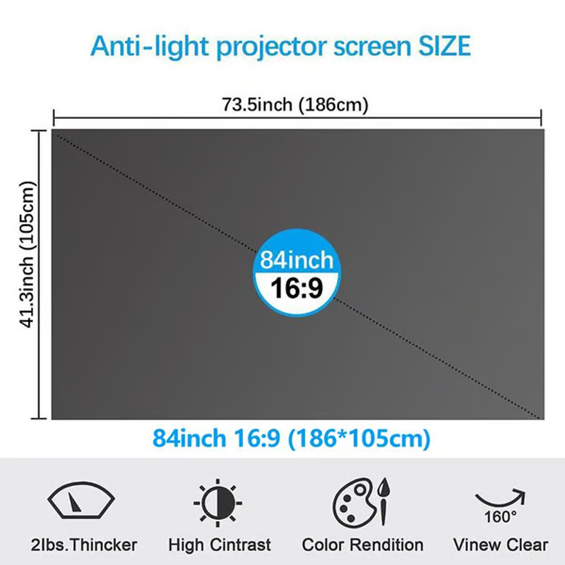 Foldable Anti-Light Projector Screen
