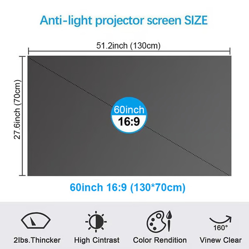 Foldable Anti-Light Projector Screen