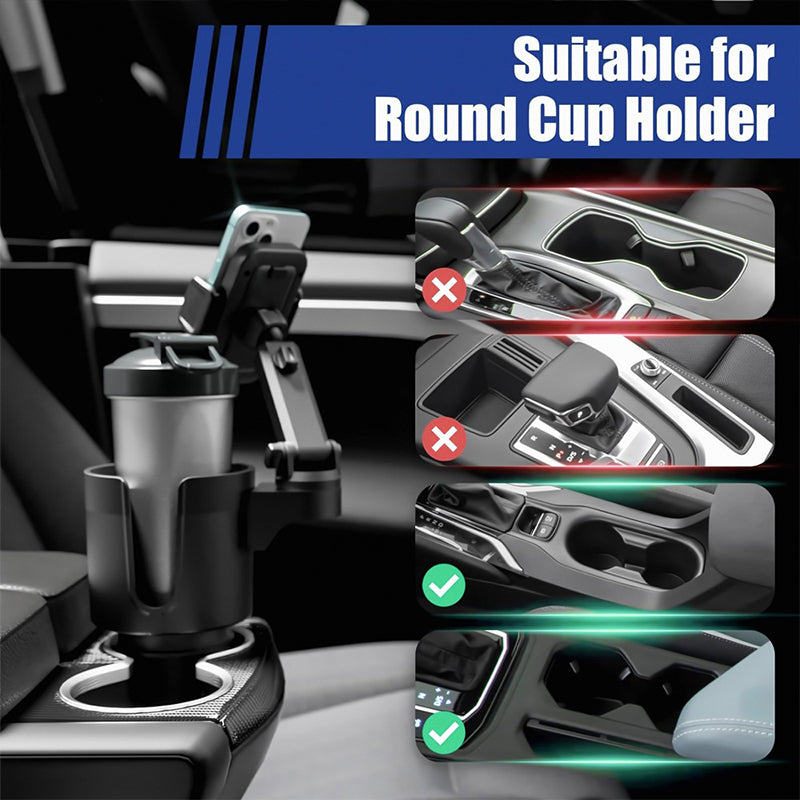 2-in-1 Car Cup Holder & Phone Stand