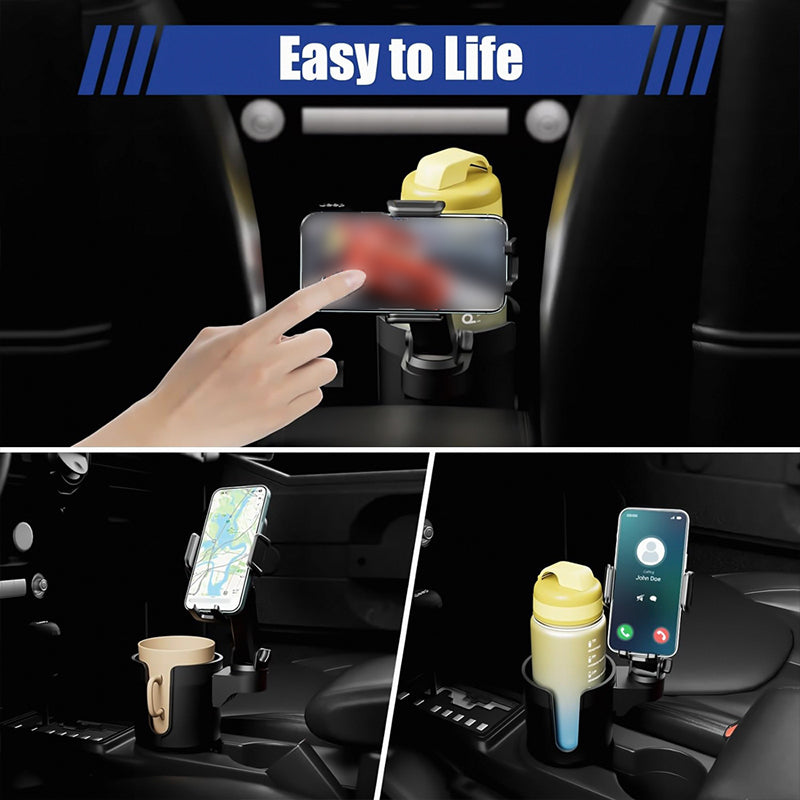2-in-1 Car Cup Holder & Phone Stand