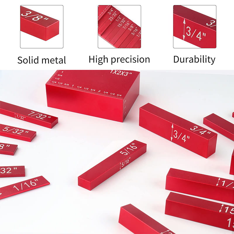 📏 HOT SALE! ⚡ 15 PCS Precision Setup Blocks Height Gauge Set – High Precision, Durable Aluminum Alloy, Clear Scale, Wide Application for Woodworking & Machinery 🛠️
