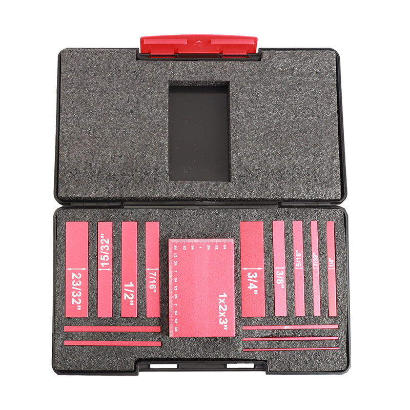 📏 HOT SALE! ⚡ 15 PCS Precision Setup Blocks Height Gauge Set – High Precision, Durable Aluminum Alloy, Clear Scale, Wide Application for Woodworking & Machinery 🛠️
