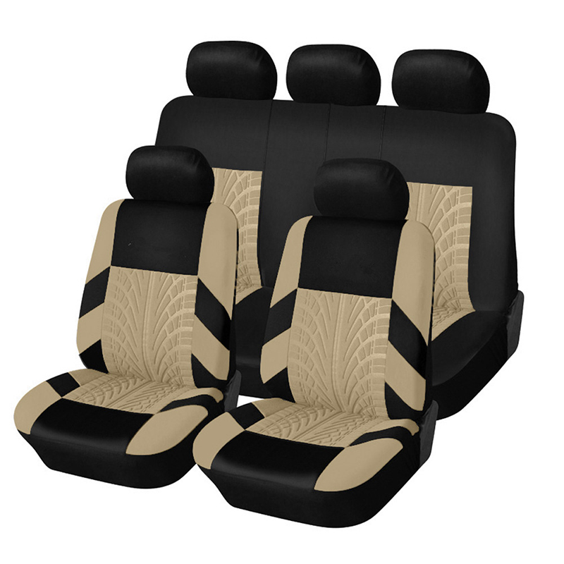 Car Seat Covers for 5 Seats Universal, Fabric Breathable Car Front & Rear Seat Protectors, Airbag Compatible, Full Protection, Fits Most Cars Trucks Vans SUVs, Red Gray Black Blue Seat Covers, Car Decor Gift, Truck Accessories, Car Interior Accessori