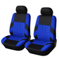 Car Seat Covers for 5 Seats Universal, Fabric Breathable Car Front & Rear Seat Protectors, Airbag Compatible, Full Protection, Fits Most Cars Trucks Vans SUVs, Red Gray Black Blue Seat Covers, Car Decor Gift, Truck Accessories, Car Interior Accessori