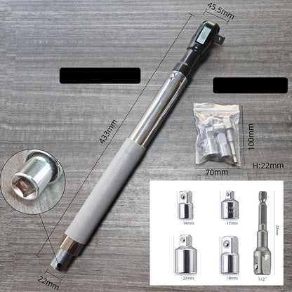 🔧50% OFF NOW! Dual‑Function Extension Bar Ratchet Wrench, Telescopic Ratchet Socket Wrench with Socket Adapters Set, Heavy‑Duty Repair Hand Tool for Automotive & Household Maintenance