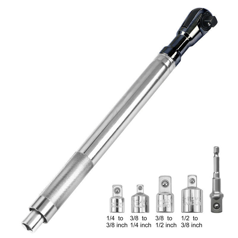 🔧50% OFF NOW! Dual‑Function Extension Bar Ratchet Wrench, Telescopic Ratchet Socket Wrench with Socket Adapters Set, Heavy‑Duty Repair Hand Tool for Automotive & Household Maintenance