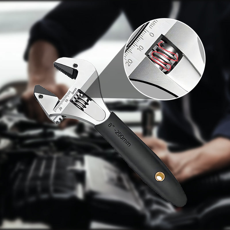 Multifunctional Wide Jaw Ratchet Adjustable Wrench