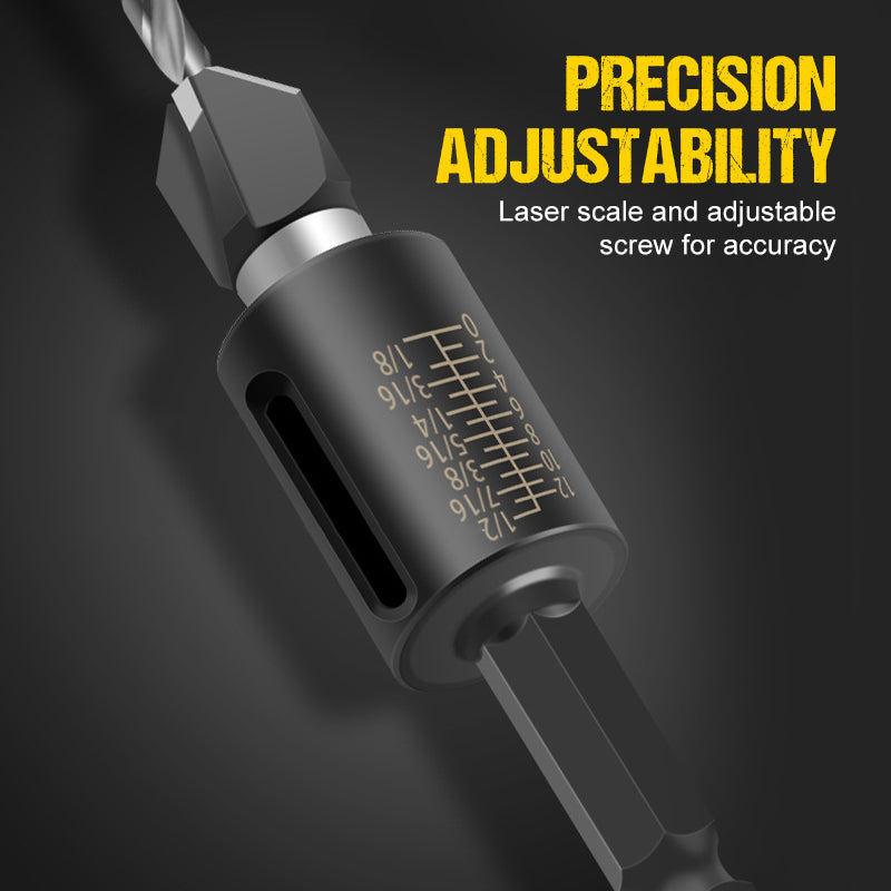 🔧 50% OFF NOW! 🪚 4PCS Wood Countersink Drill Bit Set with Depth Stop – Precision Drilling, Durable & Perfect for Woodworking 🛠️