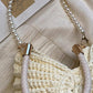 Knitted Seashell Tote Bag with Pearl Strap