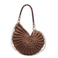 Knitted Seashell Tote Bag with Pearl Strap