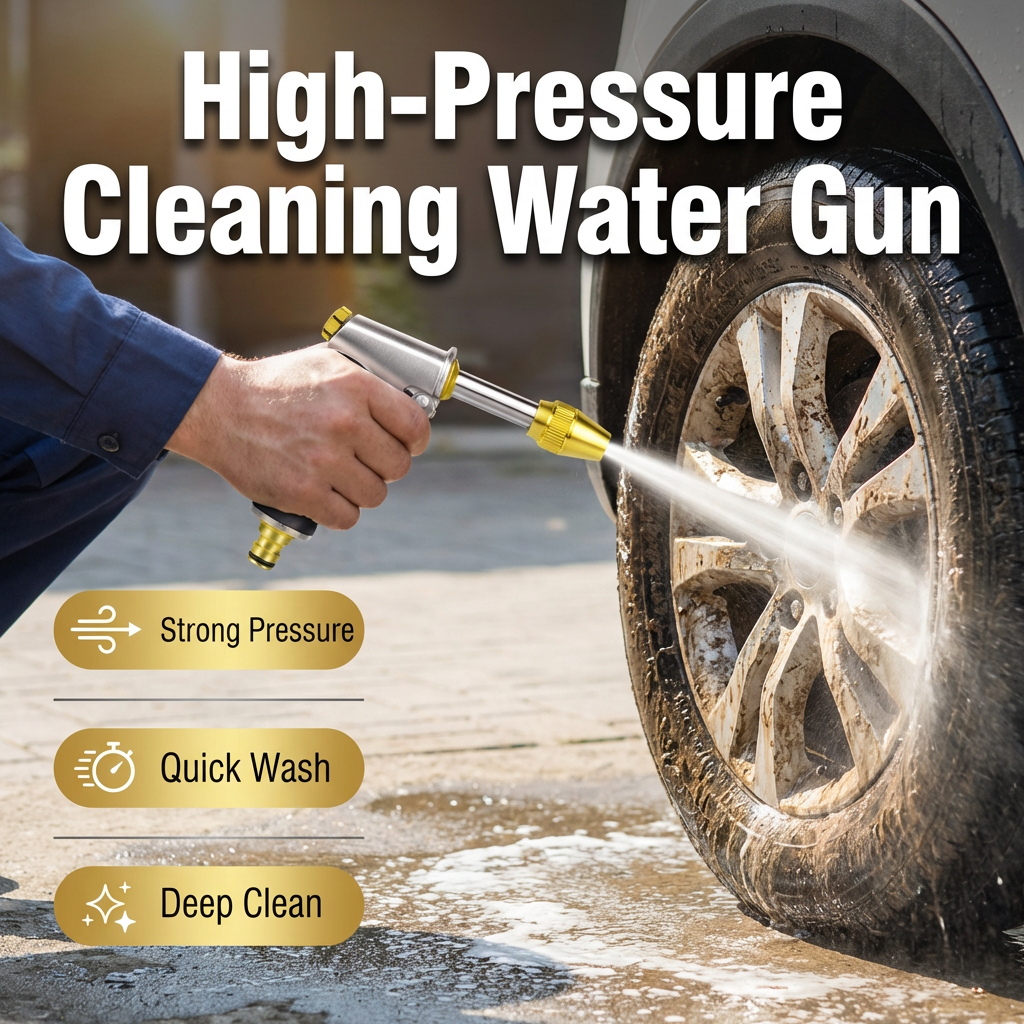 High-Pressure Cleaning Water Gun✨Long copper pole, suitable for car cleaning, watering plants, and gardening tools