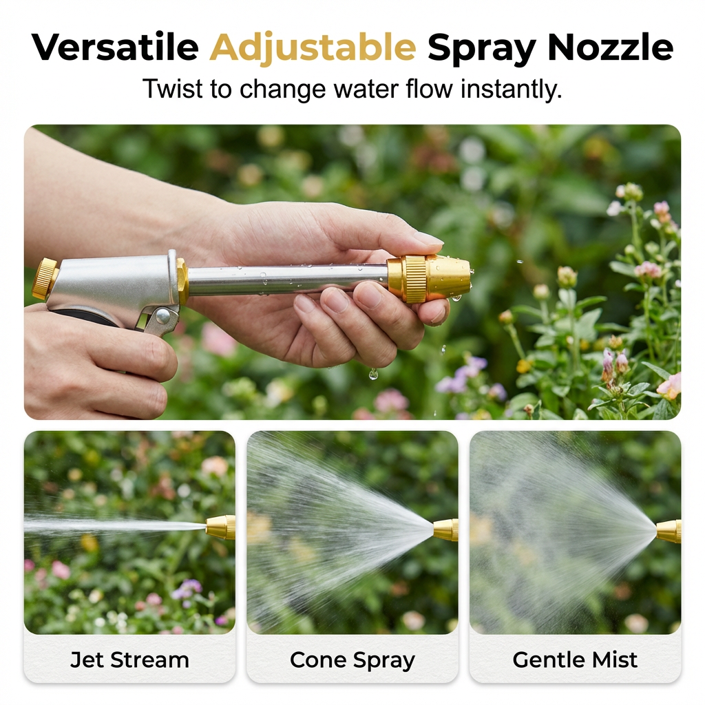 High-Pressure Cleaning Water Gun✨Long copper pole, suitable for car cleaning, watering plants, and gardening tools