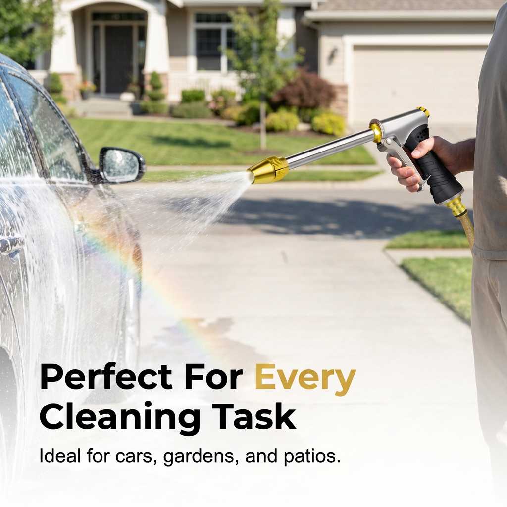 High-Pressure Cleaning Water Gun✨Long copper pole, suitable for car cleaning, watering plants, and gardening tools