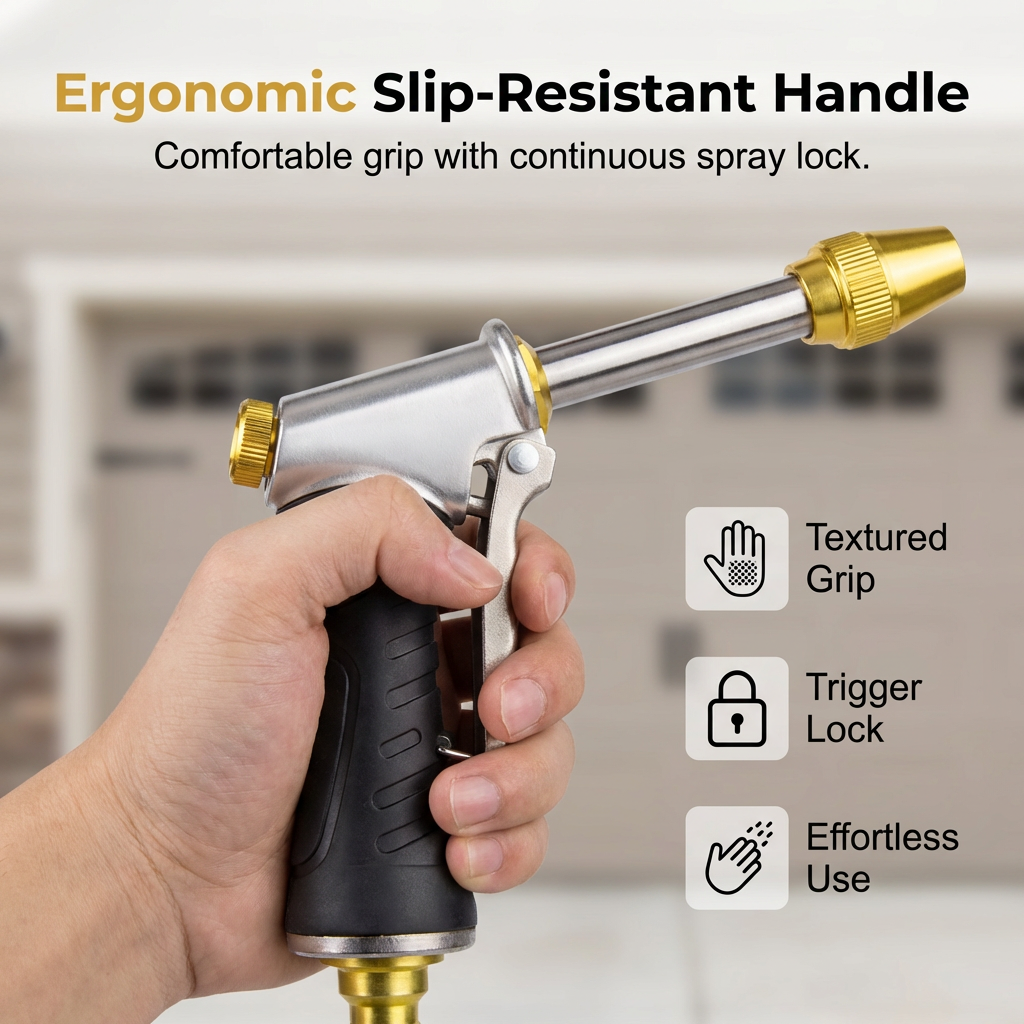 High-Pressure Cleaning Water Gun✨Long copper pole, suitable for car cleaning, watering plants, and gardening tools