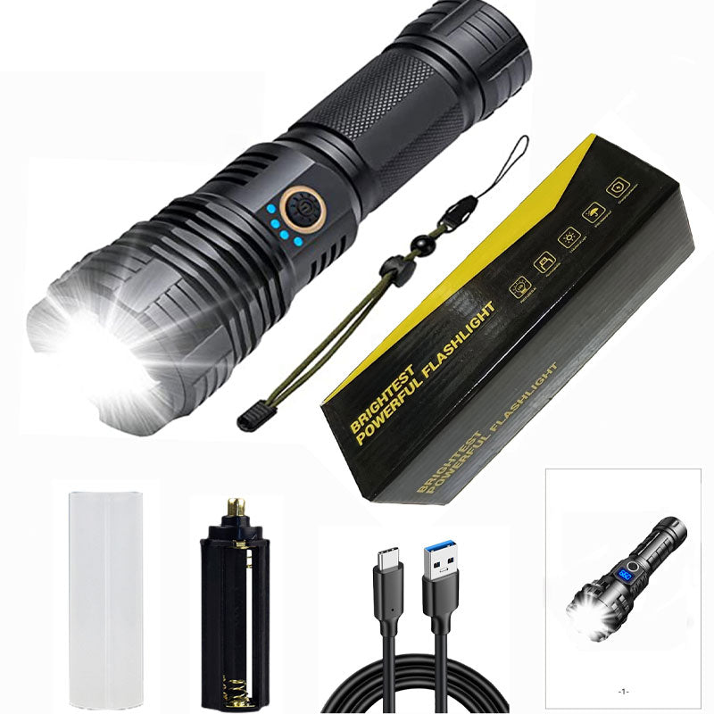 🔦 LIMITED-TIME 49% OFF! ✨ Super Bright Rechargeable Flashlight – 25W, Waterproof, Zoom, 7 Styles ⚡
