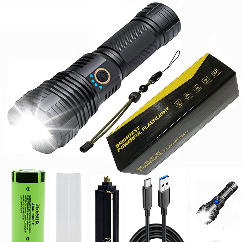 🔦 LIMITED-TIME 49% OFF! ✨ Super Bright Rechargeable Flashlight – 25W, Waterproof, Zoom, 7 Styles ⚡