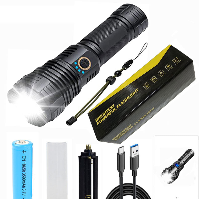🔦 LIMITED-TIME 49% OFF! ✨ Super Bright Rechargeable Flashlight – 25W, Waterproof, Zoom, 7 Styles ⚡