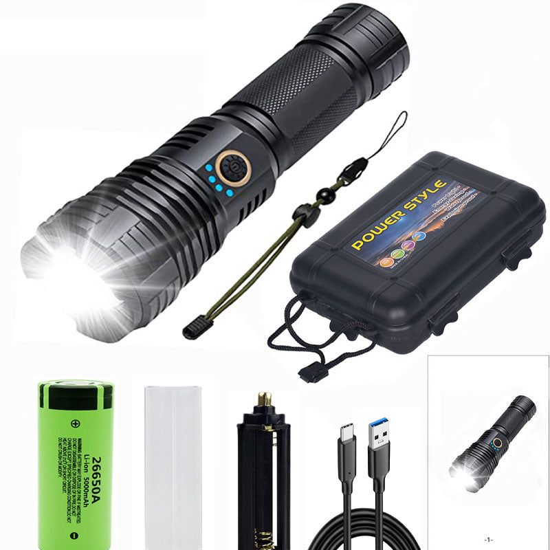 🔦 LIMITED-TIME 49% OFF! ✨ Super Bright Rechargeable Flashlight – 25W, Waterproof, Zoom, 7 Styles ⚡