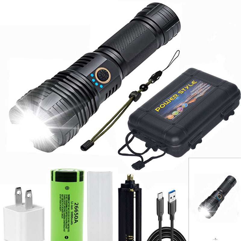 🔦 LIMITED-TIME 49% OFF! ✨ Super Bright Rechargeable Flashlight – 25W, Waterproof, Zoom, 7 Styles ⚡