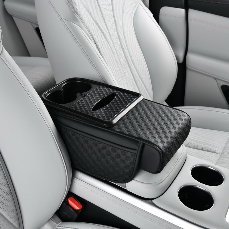 Car armrest organiser with cup holder