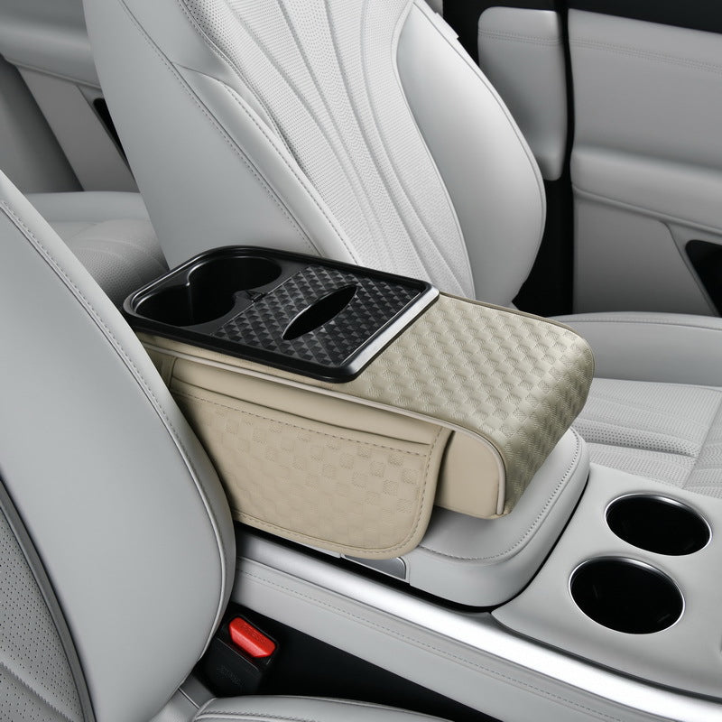 Car armrest organiser with cup holder