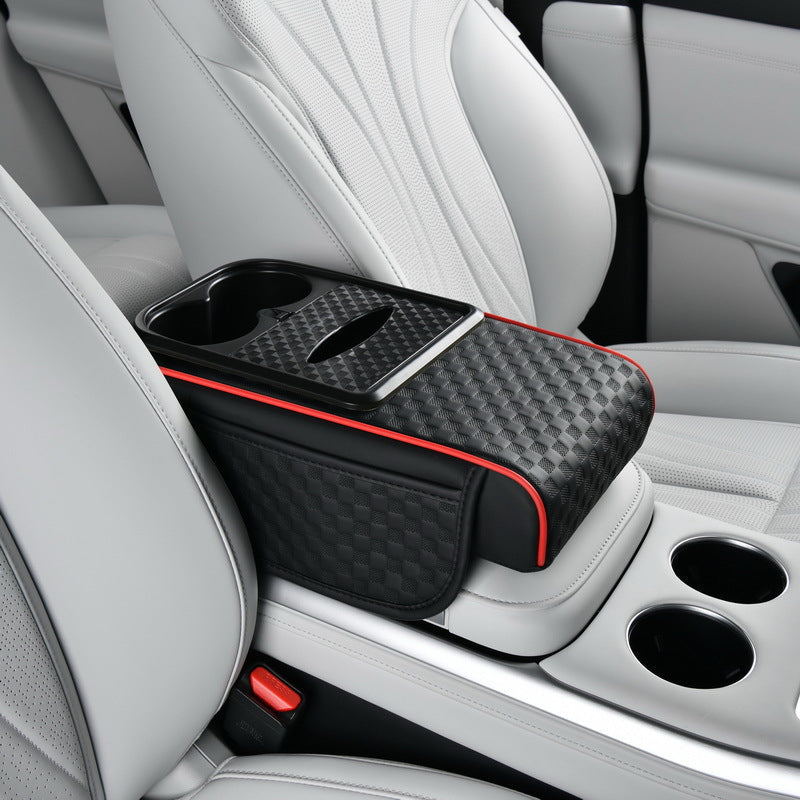 Car armrest organiser with cup holder
