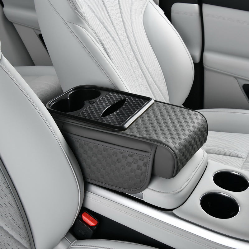 Car armrest organiser with cup holder